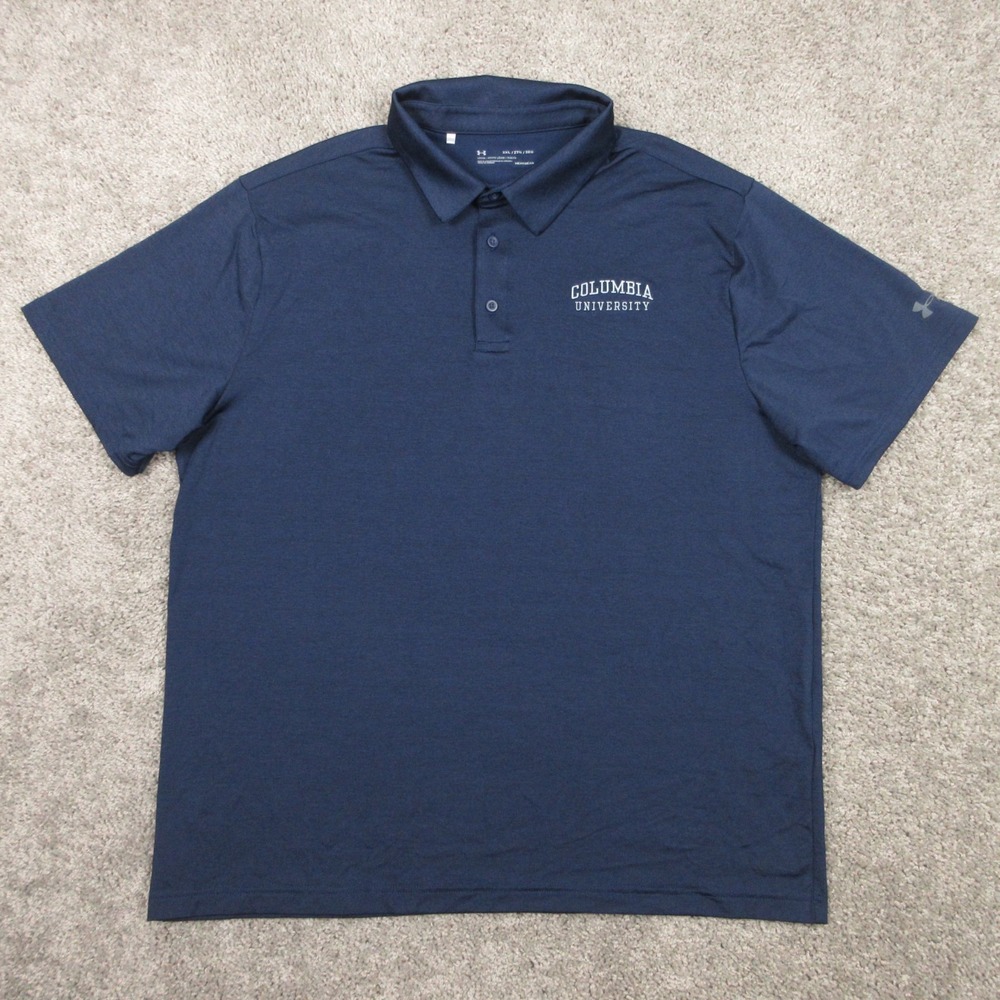 Columbia Lions Polo Shirt Mens‎ 2XL Blue HeatGear Performance Golf Stretch Wick